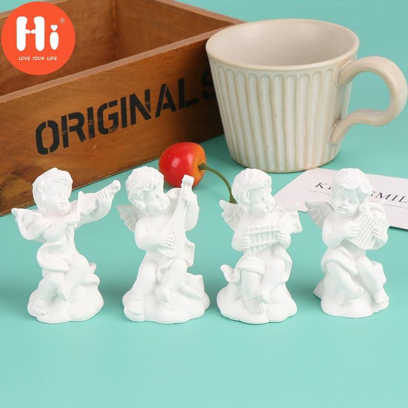 Привет, мини-статуэтка ангела 1:12 кукольных статуй ангела, украшения дома для концерта ангела