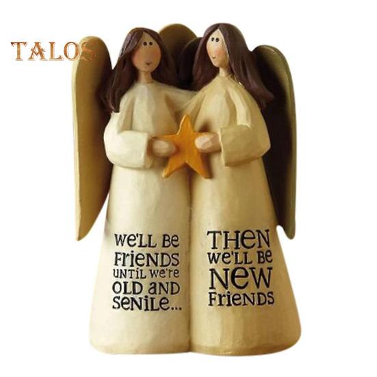 Украшение ангела, изысканное мастерство, статуя ангела дружбы, скульптура ангела из смолы для дома B