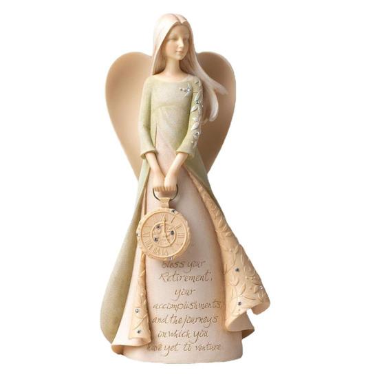 Фигурка ангела, настольные украшения ангела с часами, коллекционная статуэтка для домашнего декора ангела